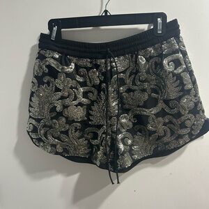 H&M Black Shorts with Silver Embellishments